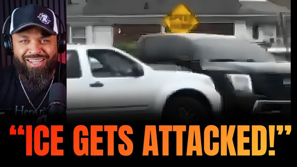 Psycho Protestor RAMS ICE Vehicle to prevent 2 Time Deported Illegal from being Deported!