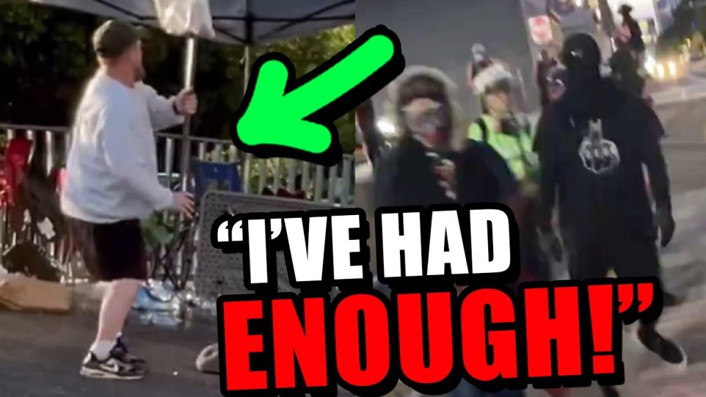 Based dude goes NUCLEAR on Antifa in Portland lol