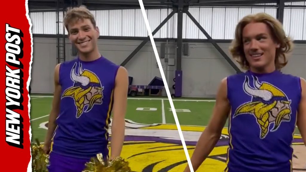 Male cheerleaders on the Minnesota Vikings cause fans to flip out